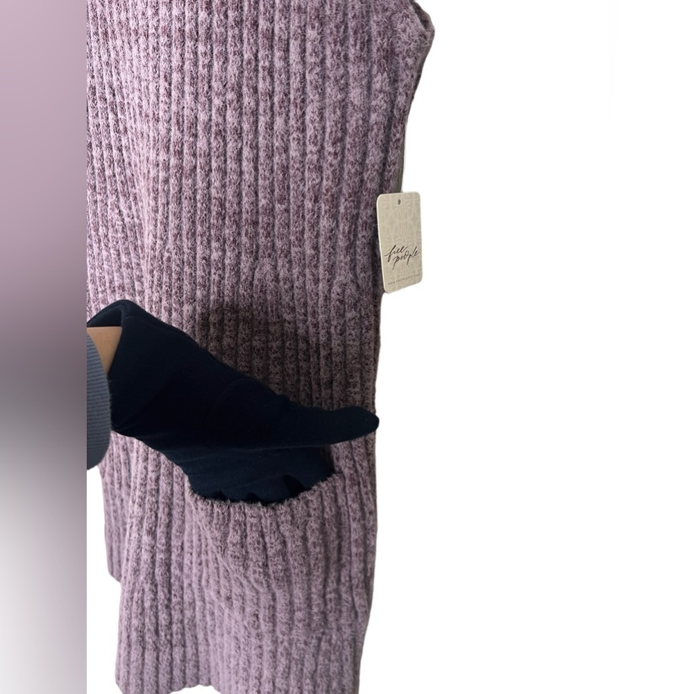 Free People Women’s Purple Claude Mockneck Mini Knit Dress - Picture 5 of 11